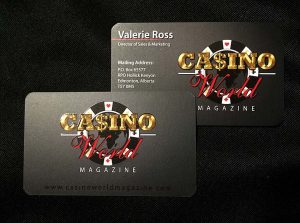 Casino World Magazine Business Card Design