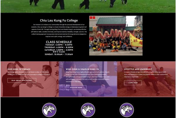 Chiu Lau Kung Fu College - Martial Arts Website by Alchemy Imageworks