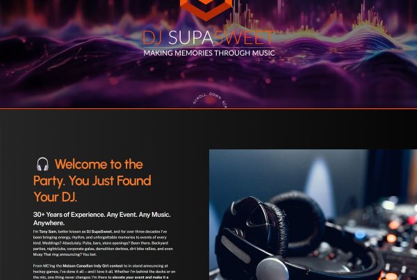 DJ SupaSweet - Web Design by Alchemy Imageworks
