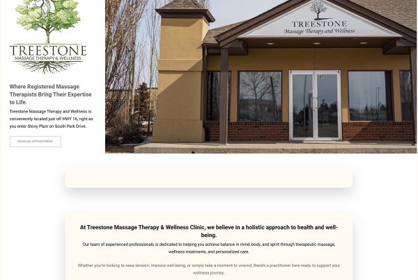 Treestone Massage Therapy Website Design by Alchemy Imageworks