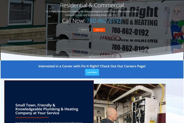 Fix It Right Plumbing & Heating Web Design by Alchemy Imageworks