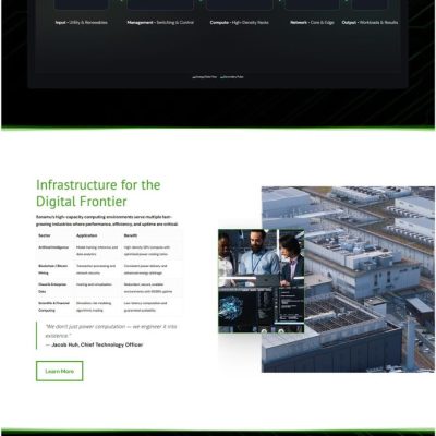 Screenshot of the Sonamu Energy website designed by Alchemy Imageworks, featuring custom data visuals, investor-focused content, and a modern energy-sector brand design.