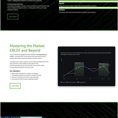 Sonamu Energy website interface showcasing clean public-facing design and energy-sector branding by Alchemy Imageworks.