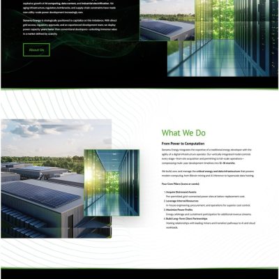 Sonamu Energy website preview highlighting professional layout, energy-sector branding, and investor-ready content.