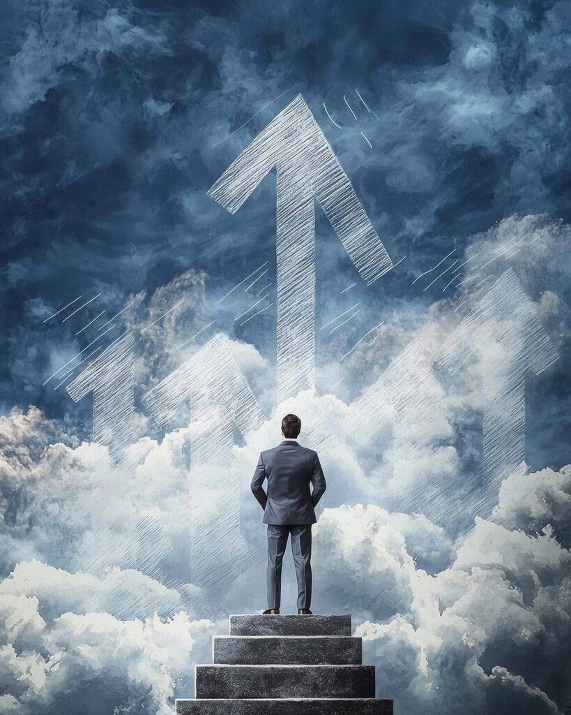 Illustration of a balanced digital approach combining ads, SEO, social media, and backlinks