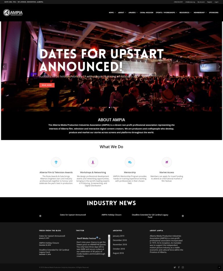 AMPIA event venue with audience for Upstart announcement