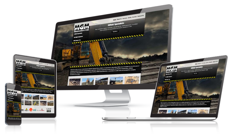 M&M Plant Hire responsive website design on multiple devices
