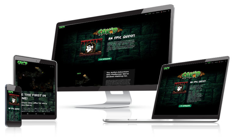 SAKD Gaming website design by Alchemy Imageworks displayed on multiple devices