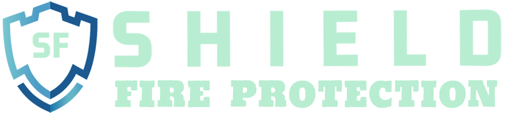 Shield Fire Protection company logo with blue shield