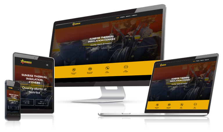 Sunrise Thermal website displayed on multiple devices