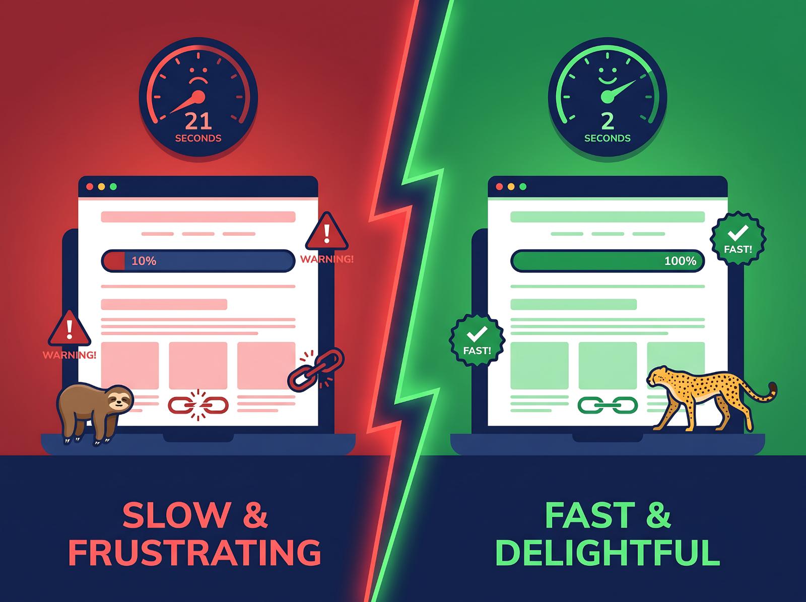 Website speed and performance illustration